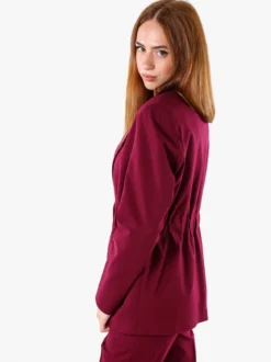 Fast Fashion Completo elegante da donna con blazer e pantaloni con finale a zampa - bordeaux