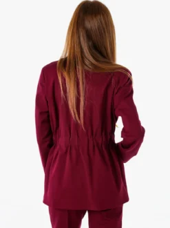 Fast Fashion Completo elegante da donna con blazer e pantaloni con finale a zampa - bordeaux