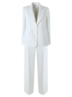 Fast Fashion Completo elegante da donna con blazer e pantaloni a gamba larga - panna