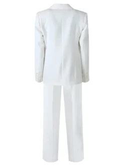 Fast Fashion Completo elegante da donna con blazer e pantaloni a gamba larga - panna