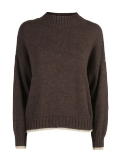 Firenze Maglione donna con dettagli lurex - moro