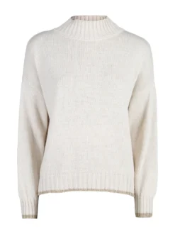 Firenze Maglione donna con dettagli lurex - panna