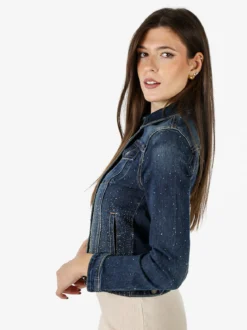 Flex Moda Giacca in jeans da donna con borchie - jeans