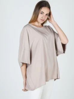 Floria Blusa donna oversize con maniche corte a pipistrello
