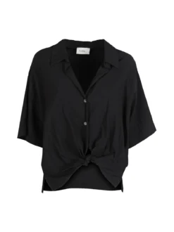 Floria Camicia donna oversize con nodo a maniche corte