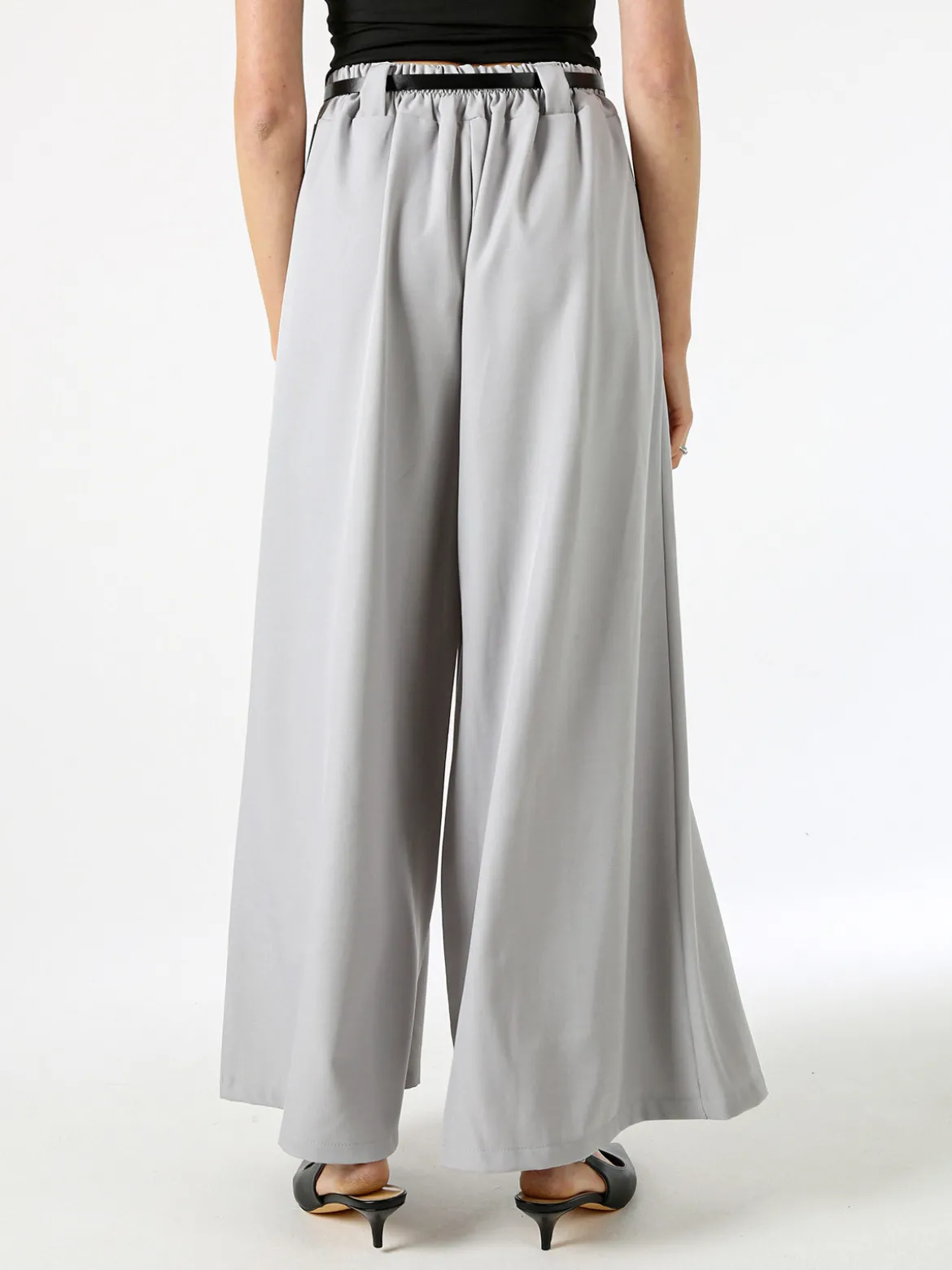 Floria Pantaloni a palazzo da donna con cintura sottile - grigio