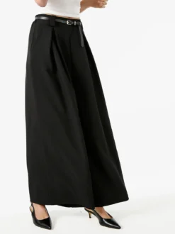 Floria Pantaloni a palazzo da donna con cintura sottile - nero