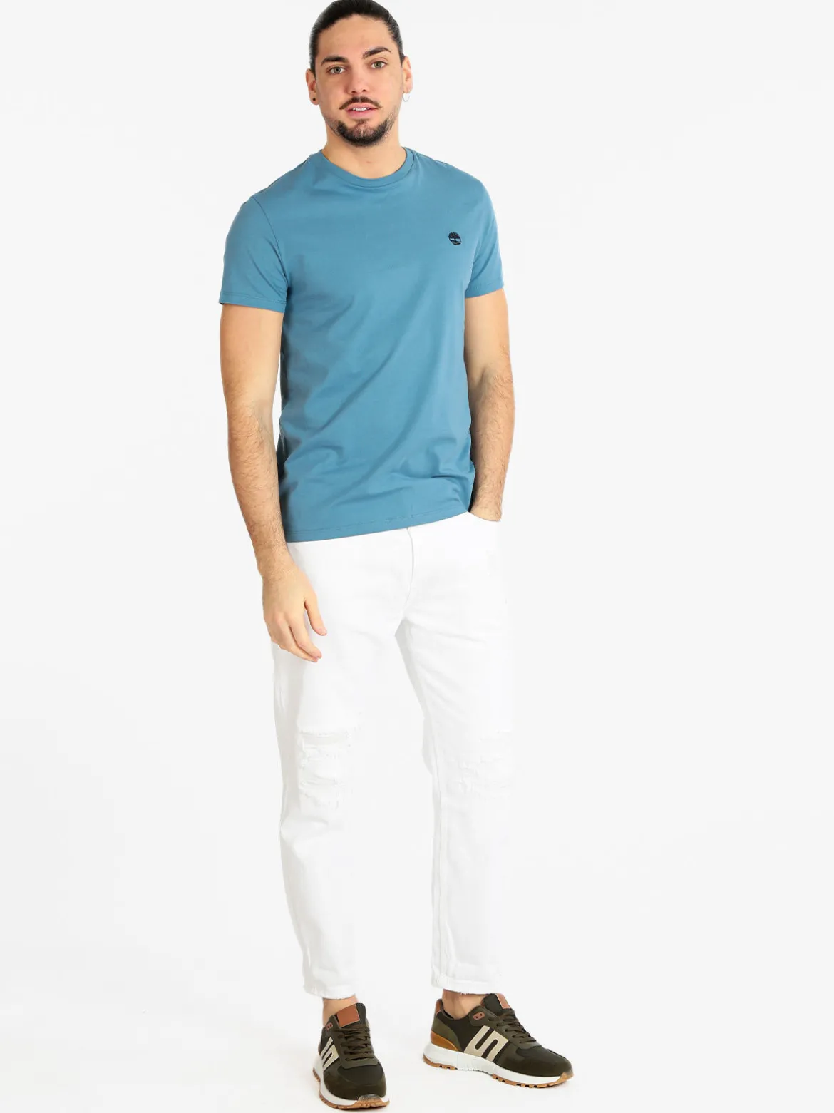 Frankie Malone Pantaloni cropped uomo con strappi
