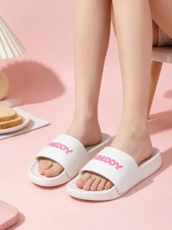 Freddy Ciabatte donna in gomma con fascia larga - bianco