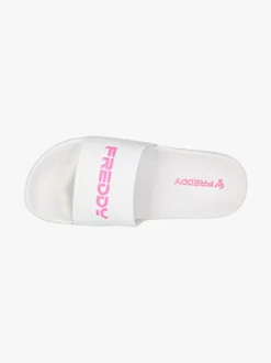 Freddy Ciabatte donna in gomma con fascia larga - bianco