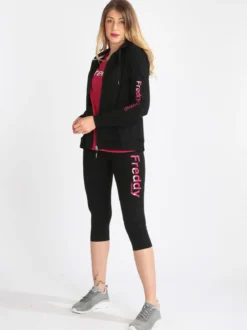 Freddy Felpa donna con cappuccio e zip in cotone