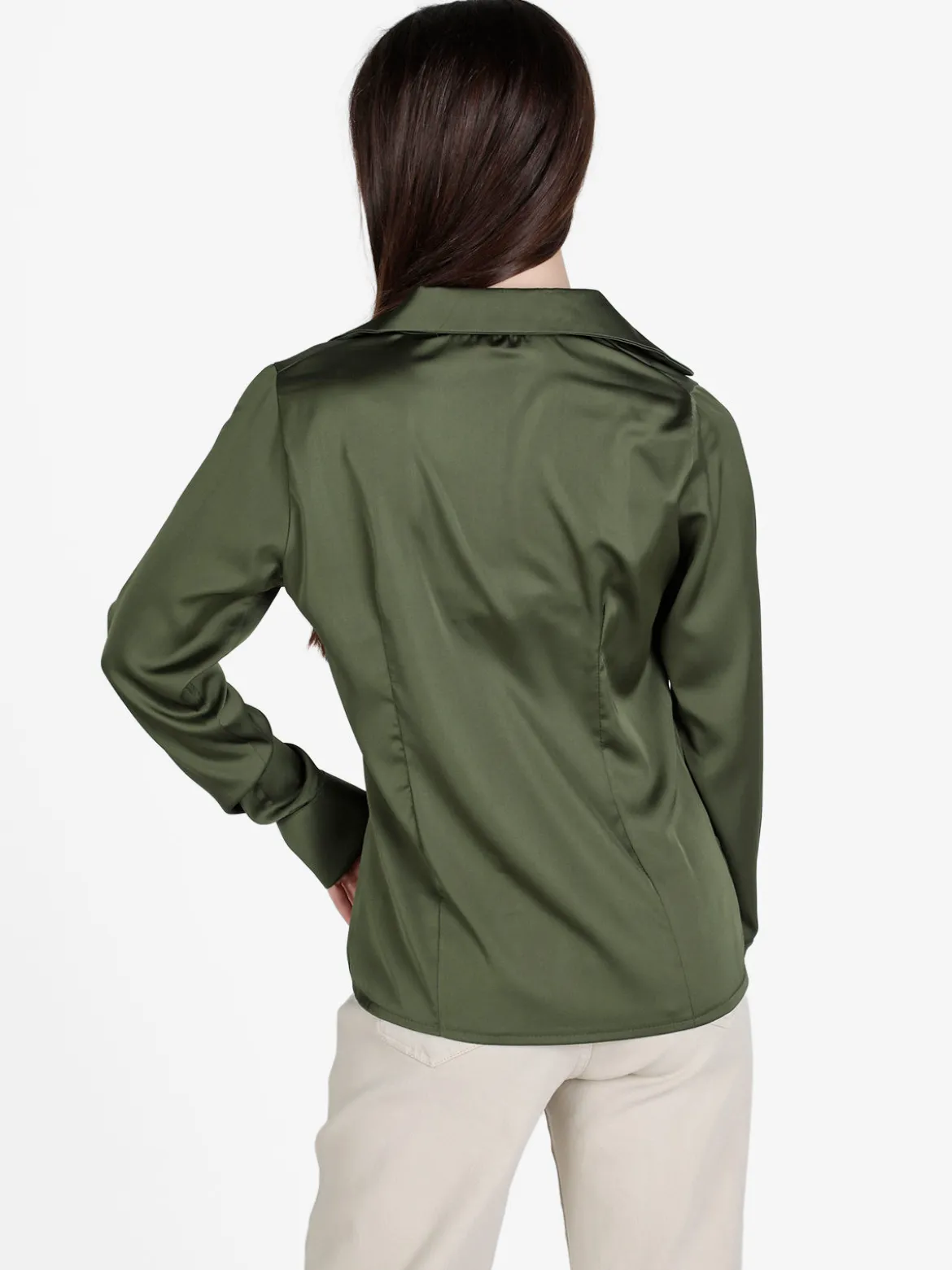 Frenetika Camicia donna effetto seta a maniche lunghe