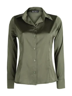Frenetika Camicia donna effetto seta a maniche lunghe