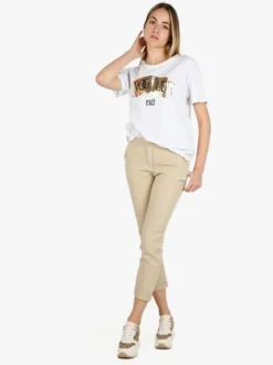 Frenetika Pantaloni classici da donna a gamba dritta con risvolto finale