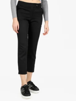 Frenetika Pantaloni classici da donna a gamba dritta con risvolto finale