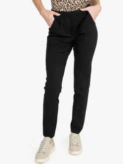 Frenetika Pantaloni donna a sigaretta con elastico in vita - nero