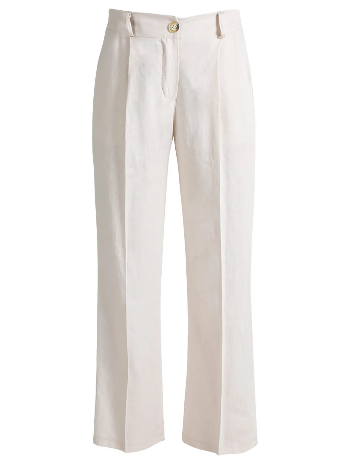 Frenetika Pantaloni donna in misto lino a gamba dritta