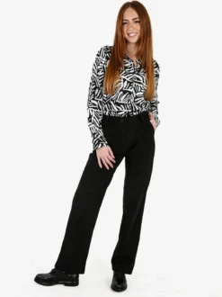 Frenetika Pantaloni donna in velluto a coste - nero