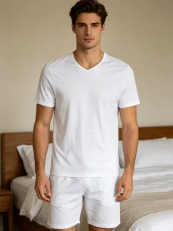 Garda T-shirt intima uomo scollo V in cotone