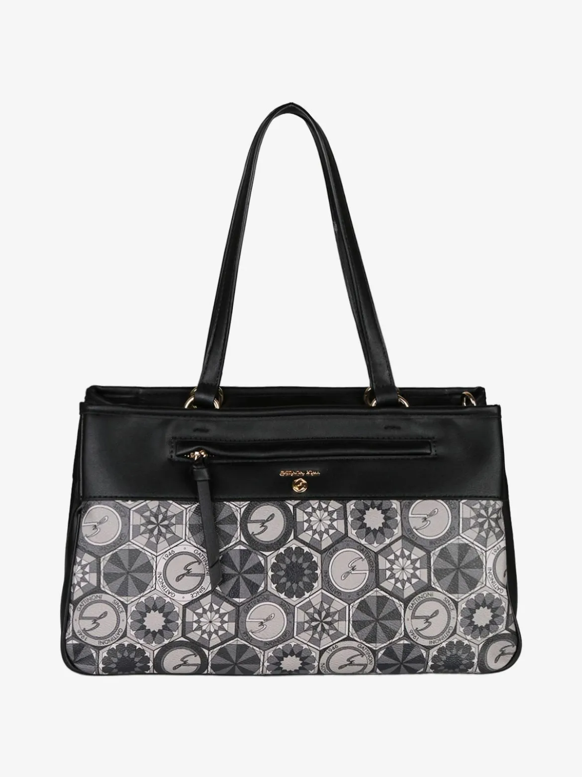 Gattinoni Borsa donna in ecopelle con doppi manici - nero