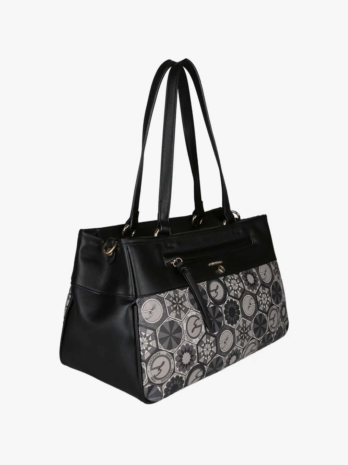 Gattinoni Borsa donna in ecopelle con doppi manici - nero