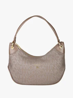 Gattinoni Borsetta donna mezza lunga con logo - taupe