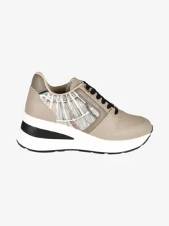 Gattinoni Sneakers donna stringate con zeppa - taupe