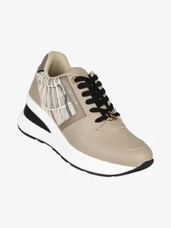 Gattinoni Sneakers donna stringate con zeppa - taupe