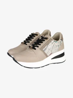 Gattinoni Sneakers donna stringate con zeppa - taupe