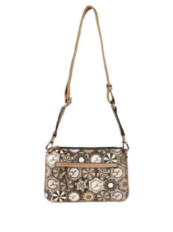Gattinoni Tracolla donna multitasche con stampe - taupe