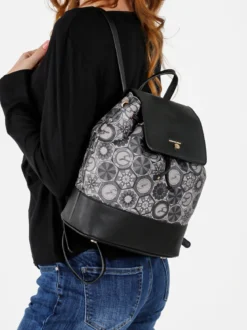 Gattinoni Zaino donna con stampe geometriche e patta