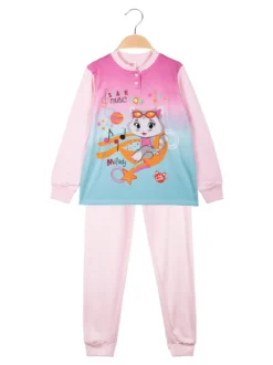 44 Gatti Pigiama da bambina in cotone felpato