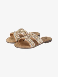 Gavi Ciabatte donna con strass e pietre colorate