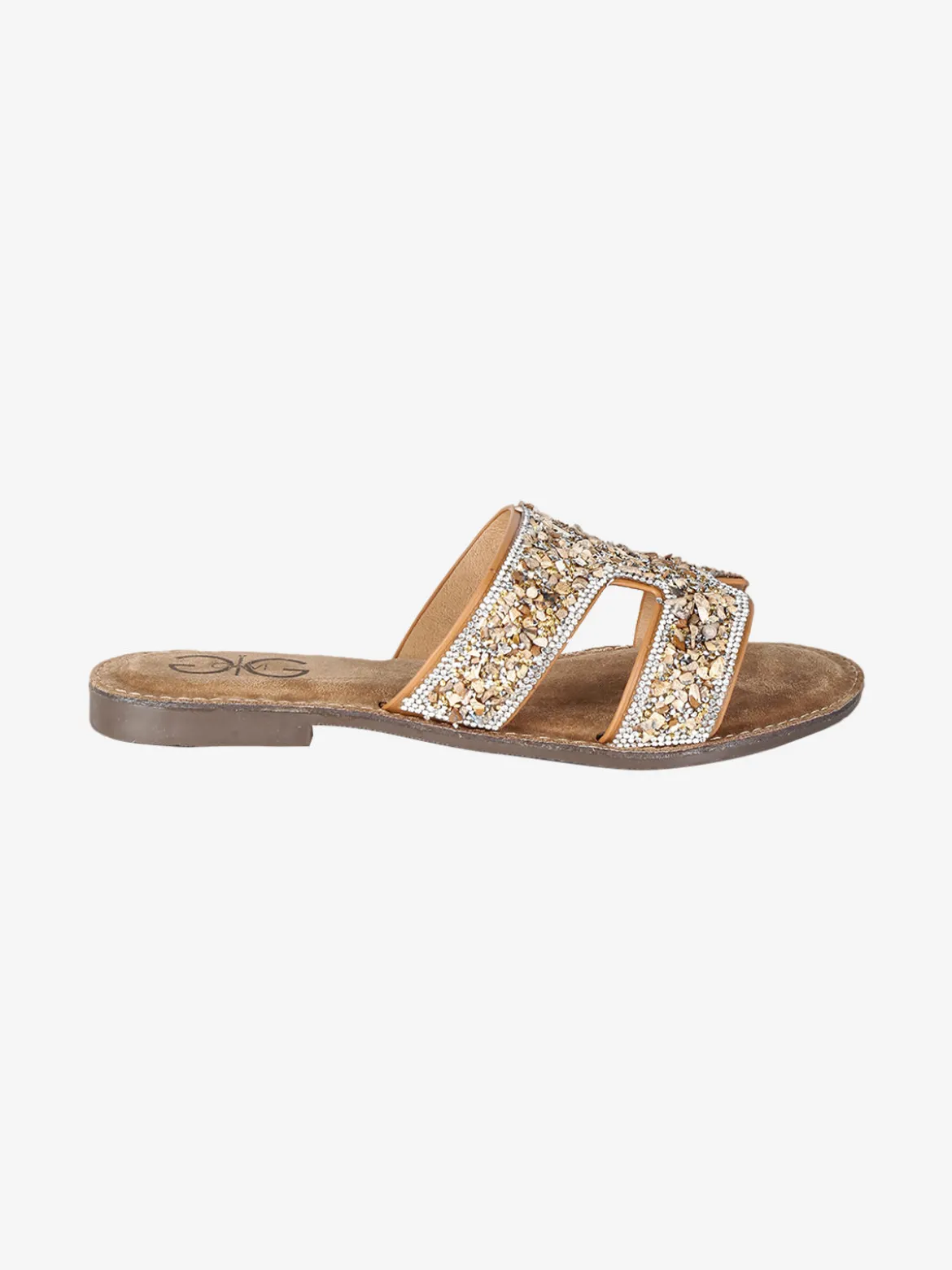 Gavi Ciabatte donna con strass e pietre colorate