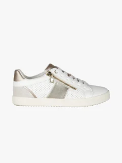 Geox D BLOMIEE Sneakers donna in pelle con lacci e zip