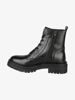 Geox D IRIDEA C Anfibi donna in pelle con lacci e zip - nero