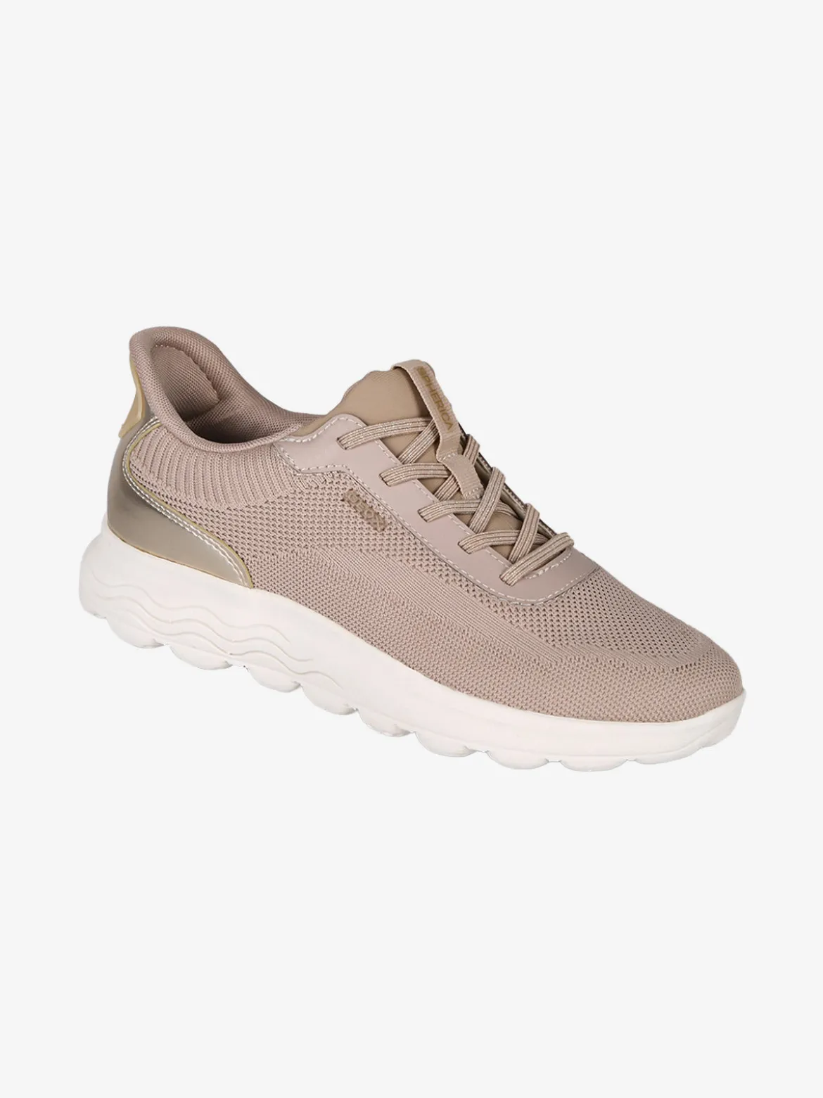 Geox D SPHERICA PLUS Sneakers donna con lacci elastici - taupe