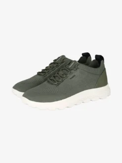 Geox SPHERICA Sneakers uomo stringate in maglia - verde scuro