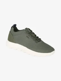 Geox SPHERICA Sneakers uomo stringate in maglia - verde scuro