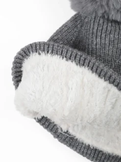 Gian Marco Venturi Cappello donna lurex in maglia con pompon - grigio