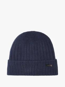 Gian Marco Venturi Cappello in maglia da uomo a coste con risvolto - blu scuro