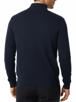 Gian Marco Venturi Maglione da uomo mezza zip in misto lana e cashmere - blu scuro
