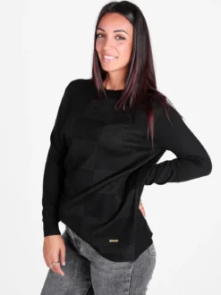 Gian Marco Venturi Pullover donna a scacchi in lurex