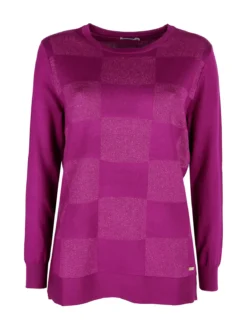 Gian Marco Venturi Pullover donna a scacchi in lurex
