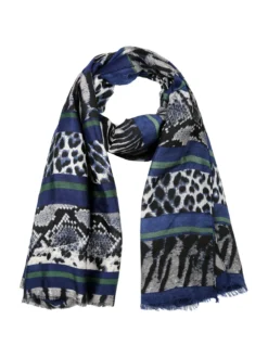 Gian Marco Venturi Sciarpa donna animalier - blu scuro