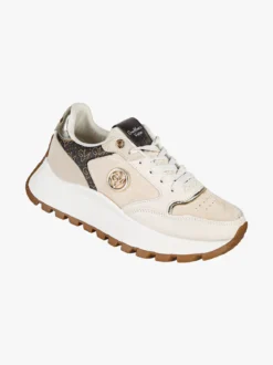 Gian Marco Venturi Sneakers donna stringate con platform - beige