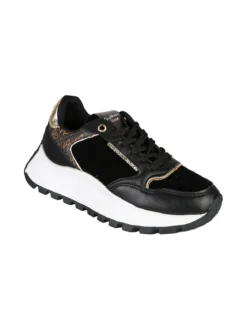 Gian Marco Venturi Sneakers donna stringate con platform - nero