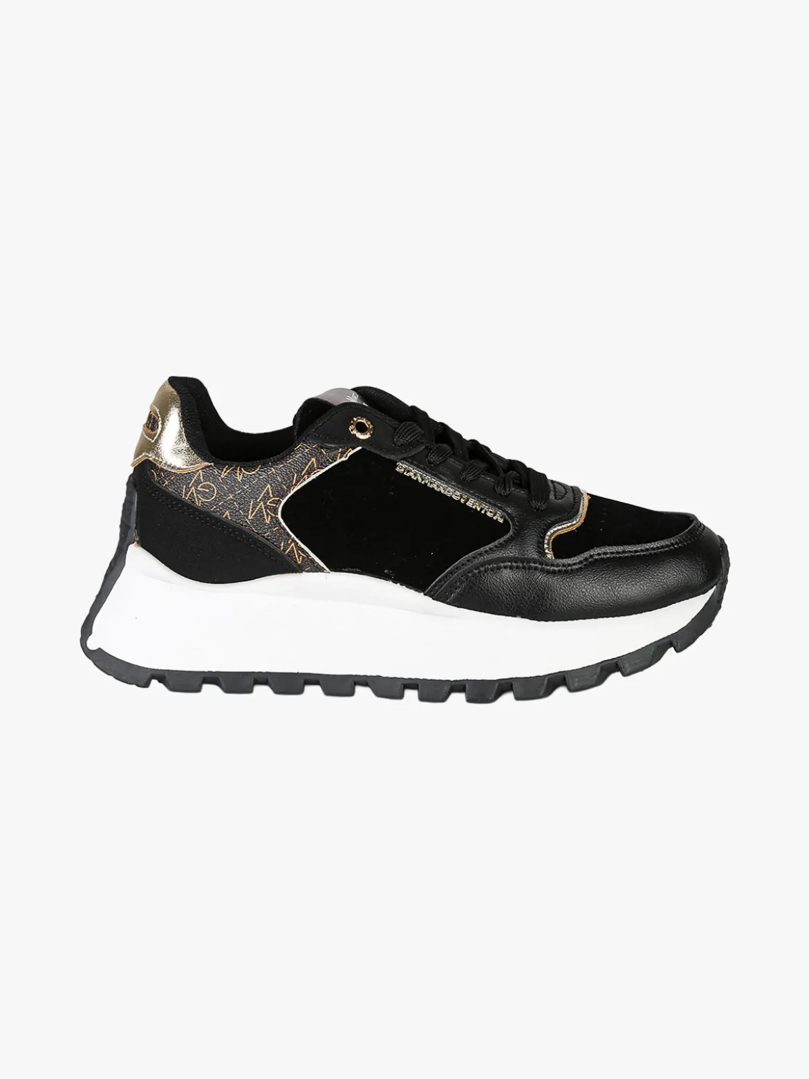Gian Marco Venturi Sneakers donna stringate con platform - nero