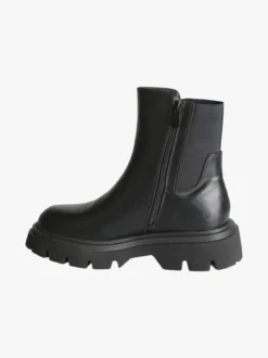 Gian Marco Venturi Stivaletti donna chunky in ecopelle con dettaglio in tessuto - nero