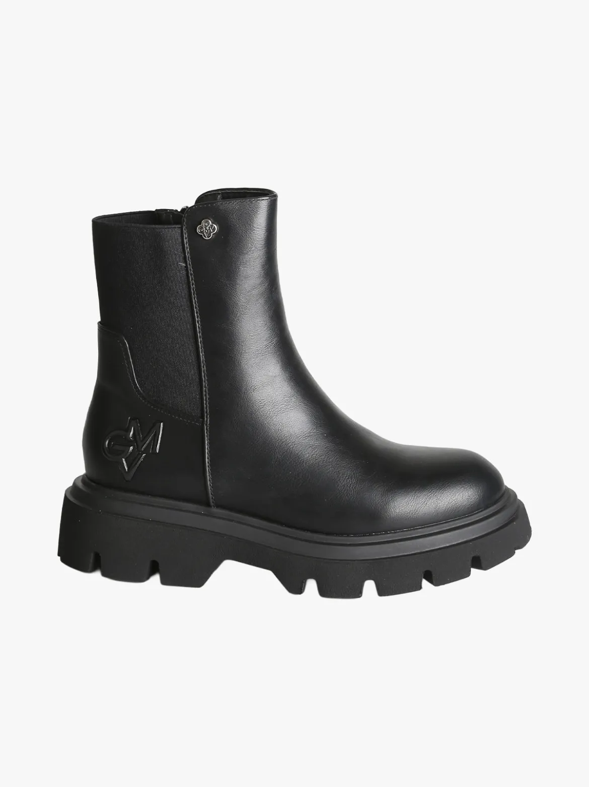 Gian Marco Venturi Stivaletti donna chunky in ecopelle con dettaglio in tessuto - nero